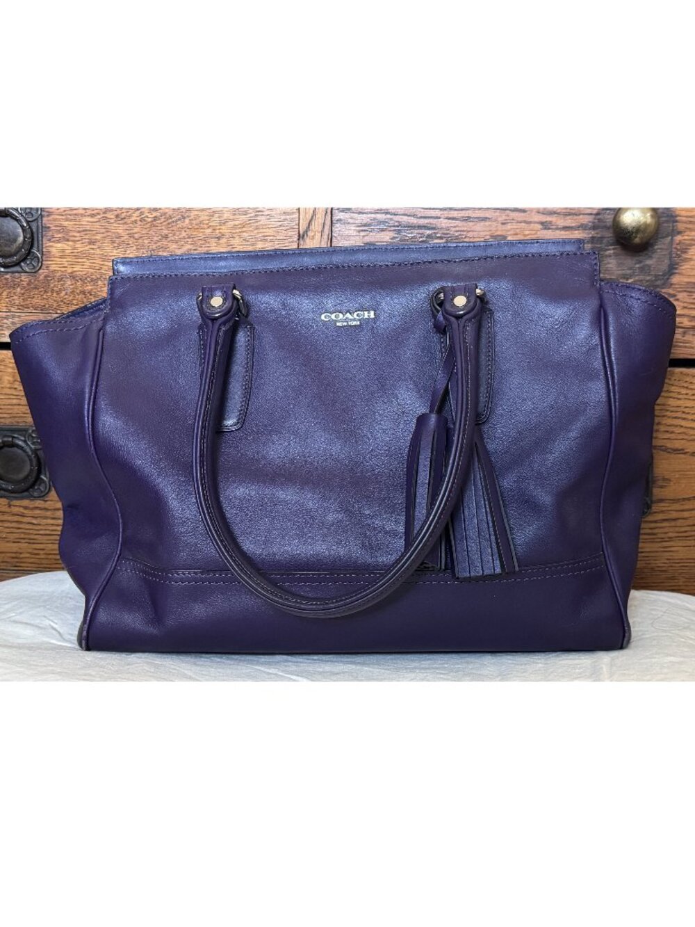 Coach Legacy Candace Carryall Leather Marine Deep Purple 24201